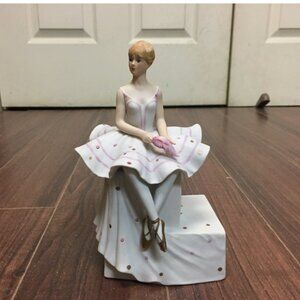Vintage Ceramic Ballerina Music Box by Schmid 1988 Music Collectable 8 Inch